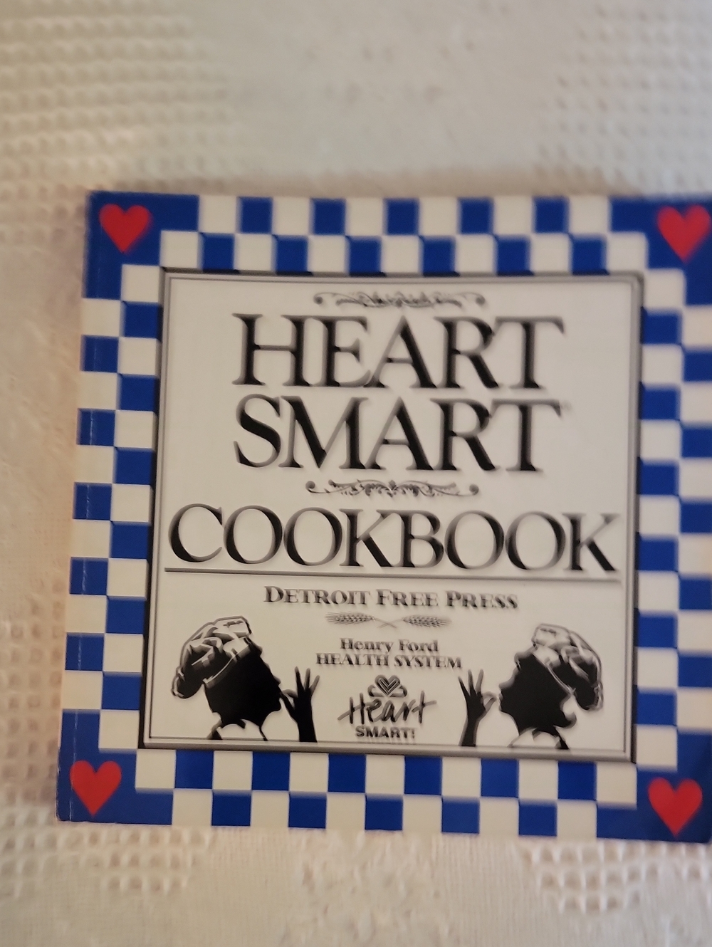 Heart Smart Cookbook - Blue & White with Red Hearts